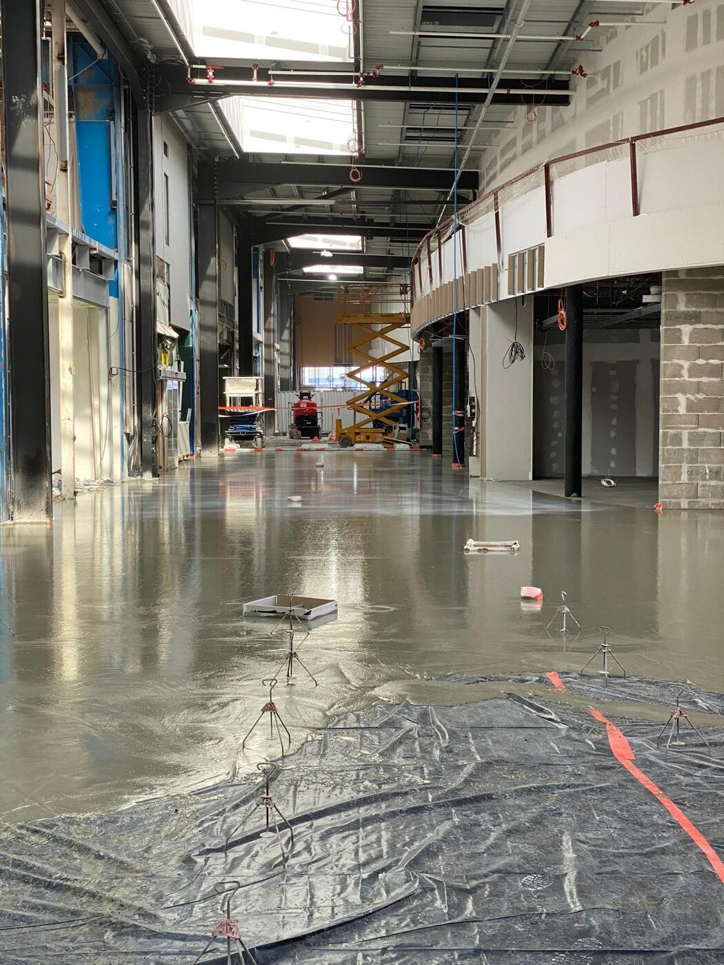 Chape fluide sur grand plateau